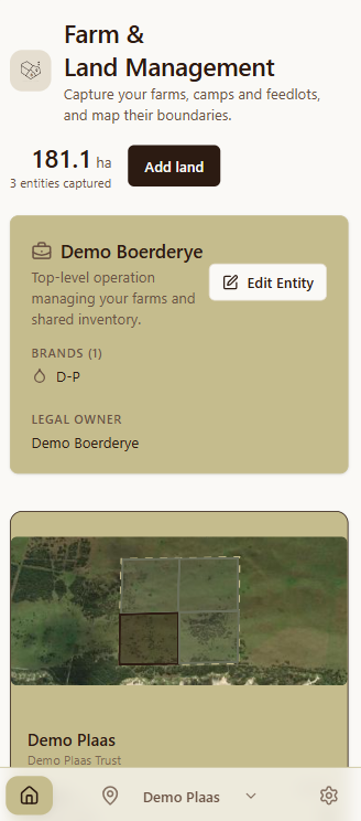 Farm mapping and camp planning